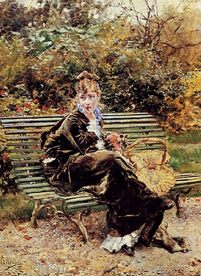 Sitting in the Garden by Giovanni Boldini